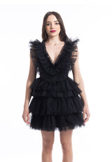 Abito V Dress Nina Nero Aniye By