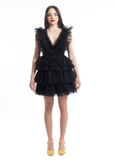 Abito V Dress Nina Nero Aniye By