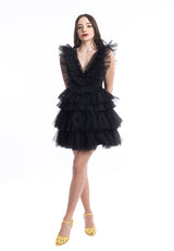 Abito V Dress Nina Nero Aniye By