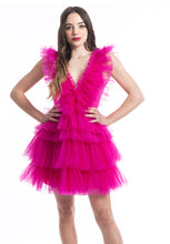 Carica l&#39;immagine nel visualizzatore di Gallery, Abito V Dress Nina Fucsia Aniye By