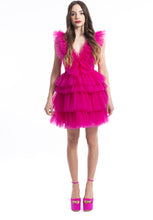 Carica l&#39;immagine nel visualizzatore di Gallery, Abito V Dress Nina Fucsia Aniye By