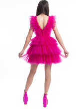 Carica l&#39;immagine nel visualizzatore di Gallery, Abito V Dress Nina Fucsia Aniye By