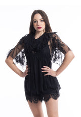 Tuta corta Vinny in pizzo nero Aniye By