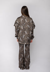 Blusa con volant in stampa Gaelle Paris
