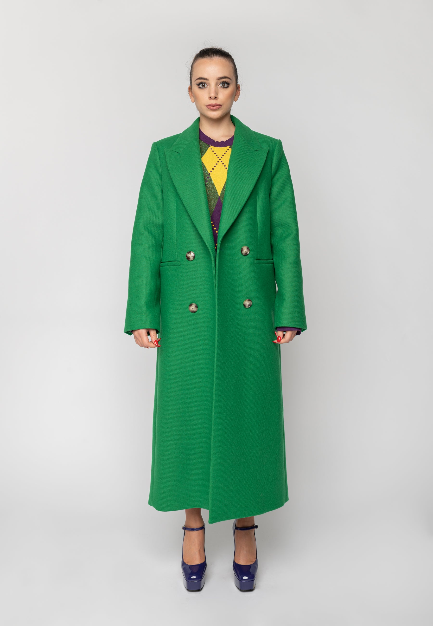 Cappotto Cindy doppiopetto verde Ivy Oak