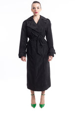 Trench Dina nero in taffetà Aniye By