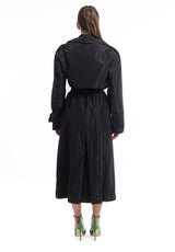 Trench Dina nero in taffetà Aniye By