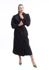 Trench Dina nero in taffetà Aniye By