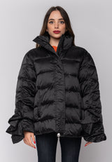 Piumino nero manica svasata Gaelle Paris