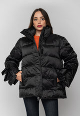 Piumino nero manica svasata Gaelle Paris
