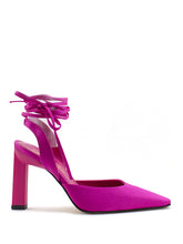Carica l&#39;immagine nel visualizzatore di Gallery, Scarpa con tacco in raso fucsia Bianca Di