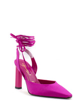 Carica l&#39;immagine nel visualizzatore di Gallery, Scarpa con tacco in raso fucsia Bianca Di