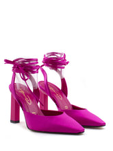 Carica l&#39;immagine nel visualizzatore di Gallery, Scarpa con tacco in raso fucsia Bianca Di