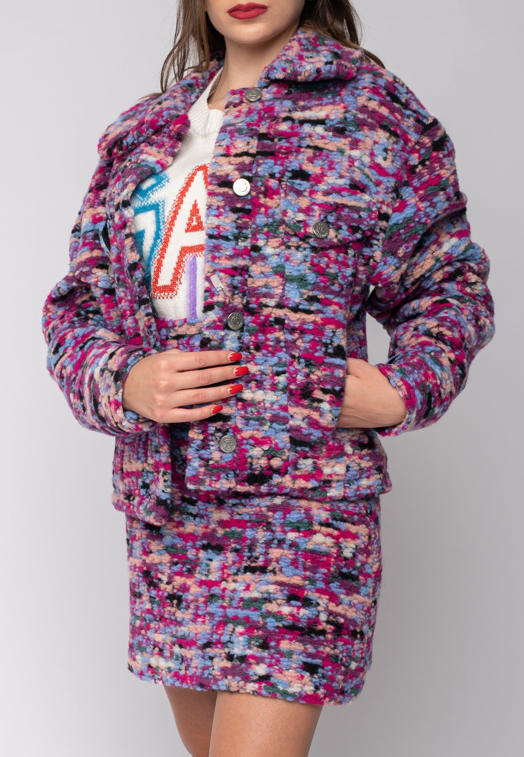 Giacca boucl multicolor Gaelle Paris Peccati di Stile
