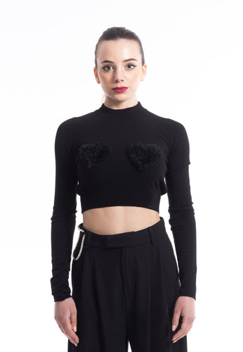 Maglia Crop Kara nera Aniye By