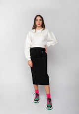 Felpa cropped con logo ricamato Gaelle Paris