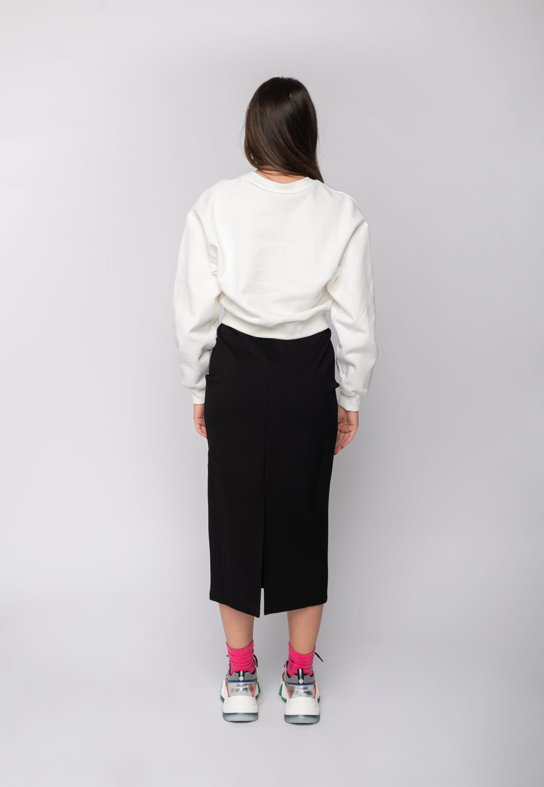 Felpa cropped con logo ricamato Gaelle Paris