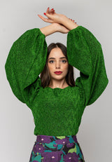Maglia in lurex verde Gaelle Paris