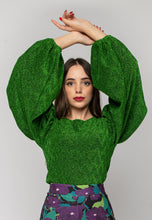 Carica l&#39;immagine nel visualizzatore di Gallery, Maglia in lurex verde Gaelle Paris
