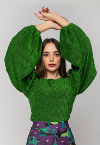 aaaaaMaglia in lurex verde Gaelle Paris