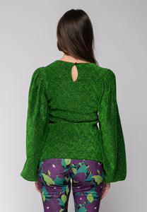 aaaaaMaglia in lurex verde Gaelle Paris