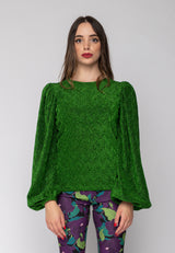 Maglia in lurex verde Gaelle Paris