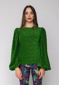 aaaaaMaglia in lurex verde Gaelle Paris