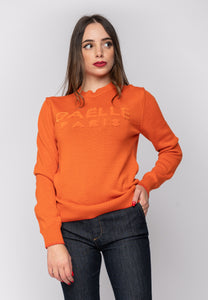 aaaaaMaglioncino arancio con logo Gaelle Paris