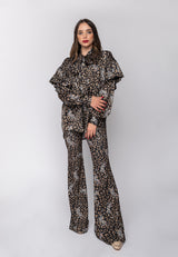 Pantalone a zampa in stampa Gaelle paris