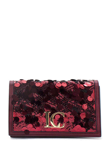 Pochette Night Edition paillettes bordeaux La Carrie