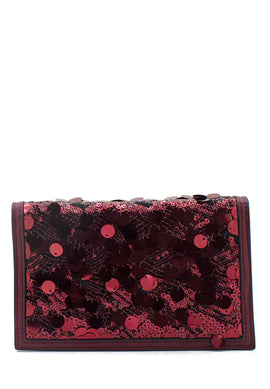 Pochette Night Edition paillettes bordeaux La Carrie