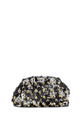 Mini borsa paillettes nera La Carrie