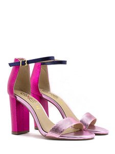 aaaaaSandalo alto Lidia fucsia e glicine Exé