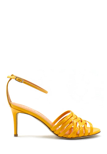 Sandalo in vernice arancione Lella Baldi