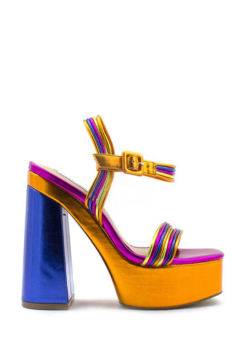 Sandalo alto Pin-Up arancio multicolor Steve Madden