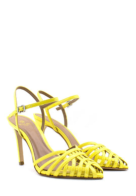 Sandalo alto con gabbia giallo Valini Roma