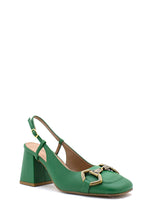 Carica l&#39;immagine nel visualizzatore di Gallery, Scarpa con tacco verde con fibbia Bianca Di