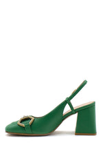 Carica l&#39;immagine nel visualizzatore di Gallery, Scarpa con tacco verde con fibbia Bianca Di