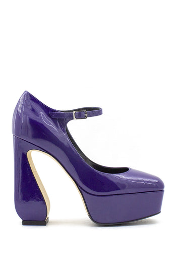 Décolleté vernice viola con plateau SI ROSSI