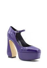 Décolleté vernice viola con plateau SI ROSSI