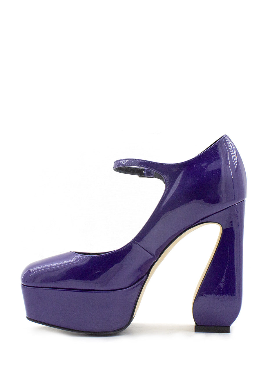 Décolleté vernice viola con plateau SI ROSSI