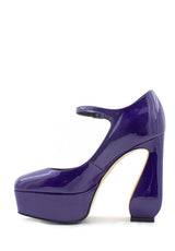 Décolleté vernice viola con plateau SI ROSSI