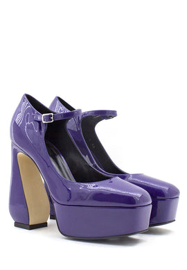 Décolleté vernice viola con plateau SI ROSSI