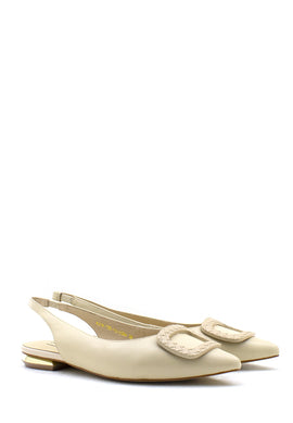 Scarpa bassa aperta dietro beige chiaro Emanuelle Vee