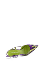 Carica l&#39;immagine nel visualizzatore di Gallery, Scarpa con tacco in stampa verde e viola Lella Baldi