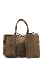 Carica l&#39;immagine nel visualizzatore di Gallery, Shopping Bag Teddy reversibile taupe Mia Bag