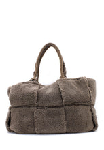 Carica l&#39;immagine nel visualizzatore di Gallery, Shopping Bag Teddy reversibile taupe Mia Bag