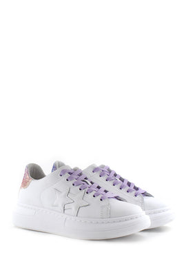 Sneaker bianca retro glitter multicolor 2STAR
