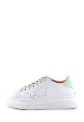 Sneaker bianca retro verde 2STAR