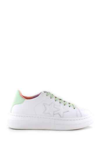 Sneaker bianca retro verde 2STAR